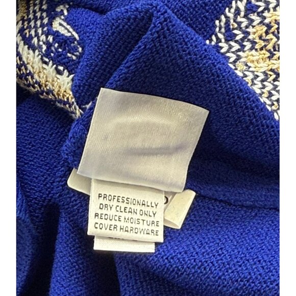 St. John Sport 2 PC Button Down Cardigan & Tank SET Royal Blue White Gold Size M - Picture 16 of 16